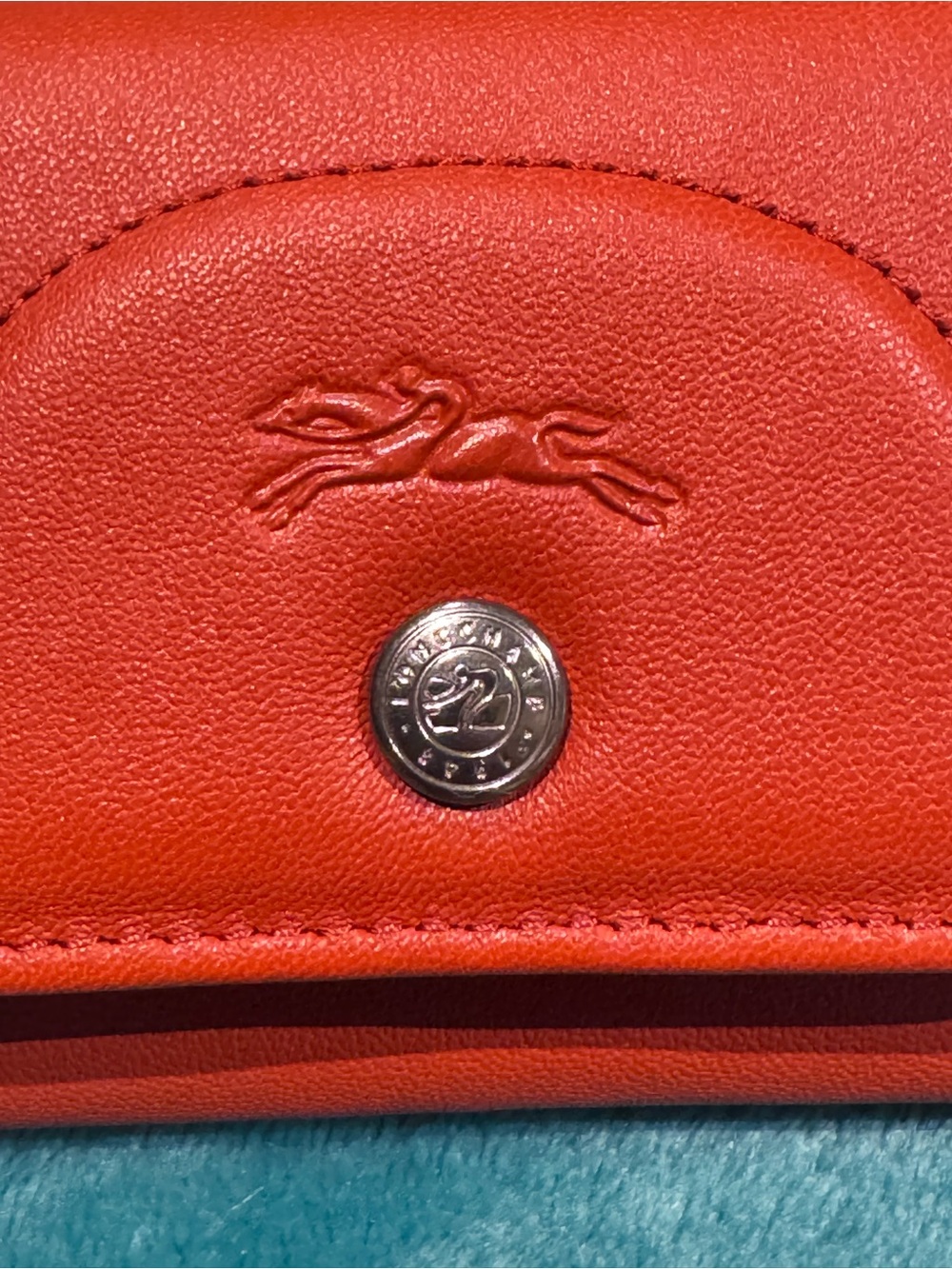 Longchamp Le Pliage Xtra Leather Flap Card Case - Saffron - Picture 8 of 8